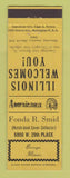 Matchbook Cover - Fonda Smith Match Collector Berwyn IL Perkins Americana YELLOW