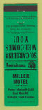 Matchbook Cover - Miller Motel Walhalla SC Perkins Americana GREEN