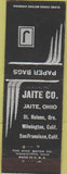 Matchbook Cover - Jaite Paper Bags Jaite OH St Helens OR