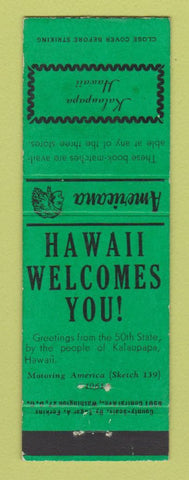 Matchbook Cover - Kalaupapa Hawaii Perkins Americana GREEN
