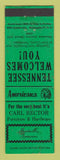 Matchbook Cover Carl Rector Furniture Huntsville TN WEAR Perkins Americana GREEN