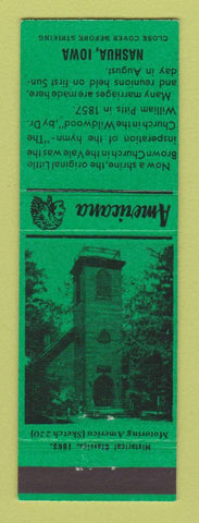 Matchbook Cover - Little Brown Church Nashua IA Perkins Americana GREEN