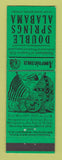 Matchbook Cover - Cafe Double Springs AL Civil War Perkins Americana GREEN