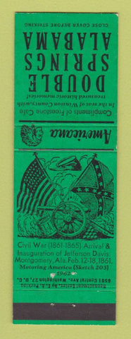 Matchbook Cover - Cafe Double Springs AL Civil War Perkins Americana GREEN