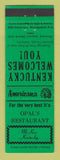 Matchbook Cover - Opal's Restaurant McKee KY Perkins Americana GREEN