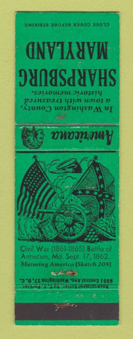 Matchbook Cover - Sharpsburg MD Civil War WEAR Perkins Americana GREEN