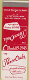 Matchbook Cover - Three Oaks Restaurant Montrose CA