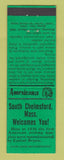 Matchbook Cover - South Chelmsford MA Perkins Americana GREEN