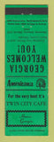 Matchbook Cover - Twin City Cafe Homer GA Perkins Americana GREEN