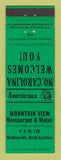 Matchbook Cover - Mountain View Motel Robbinsville NC Perkins Americana GREEN