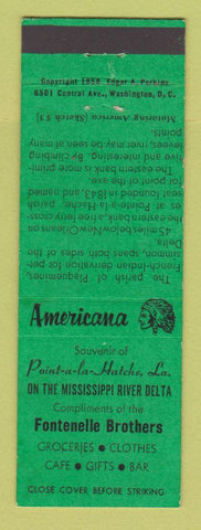 Matchbook Cover - Fontenelle Bros Point A La Hatche LA Perkins Americana GREEN
