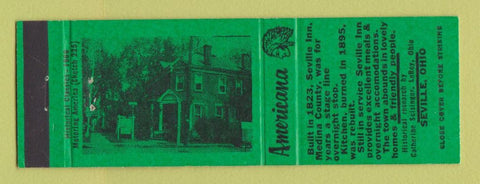 Matchbook Cover - Seville Inn OH Perkins Americana GREEN
