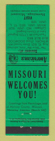 Matchbook Cover - Hermitage MO Perkins Americana GREEN