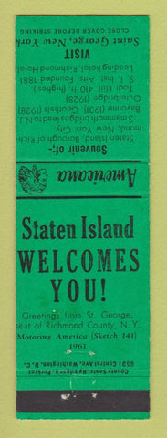 Matchbook Cover - Saint George NY Perkins Americana GREEN