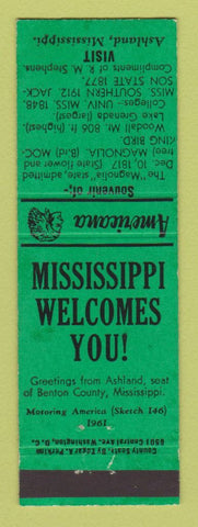 Matchbook Cover - RM Stephens Ashland MS Perkins Americana GREEN