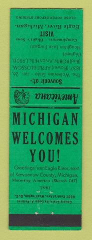 Matchbook Cover - Blight's Sons Eagle River MI Perkins Americana GREEN