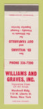 Matchbook Cover - Williams and Grave Insurance Rome NY