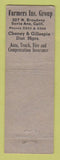 Matchbook Cover - Farmers Insurance Group Santa Ana CA Cheney Gillespie