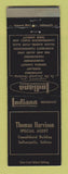 Matchbook Cover - Indian Insurance Thomas Harvison Indianapolis IN