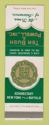 Matchbook Cover - Ter Bush Powell Insurance Schenectady Buffalo NY