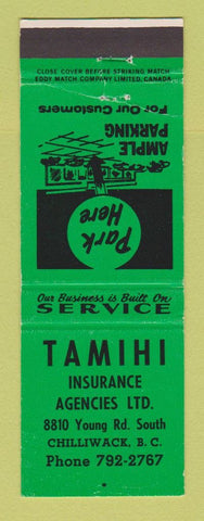 Matchbook Cover - Tamihi Insurance Chilliwack BC WEAR