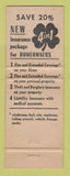 Matchbook Cover - Walter Insurance Service East Molien IL