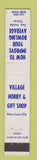 Matchbook Cover - Village Hobby Gift Shop Morrisonville IL 10 Strike