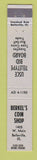 Matchbook Cover - Berkel's Coin Shop Belleville IL 10 Strike