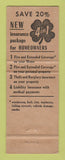 Matchbook Cover - Walter Ruthhart Insurance Bethlehem PA