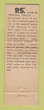 Matchbook Cover - RW Ruckman Insurance Amboy IL Frank Duffy