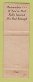 Matchbook Cover - Chas Day Insurance Aurora IL WEAR
