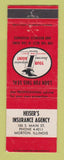 Matchbook Cover - Heiser's Insurance Agency Morton IL