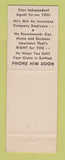 Matchbook Cover - Heiser's Insurance Agency Morton IL