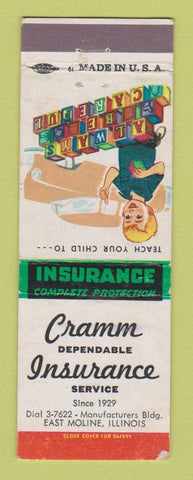 Matchbook Cover - Cramm Insurance East Moline IL