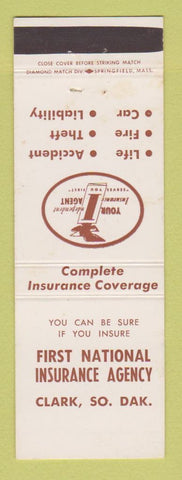 Matchbook Cover - First National Insurance Agency Clark SD
