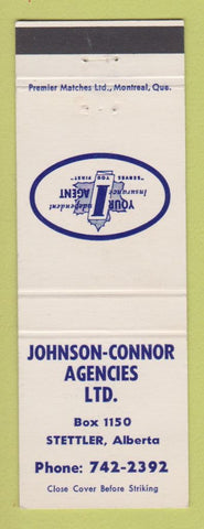 Matchbook Cover - Johnson and Conner Insurance Stettler AB
