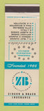 Matchbook Cover - Zingen & Braun Insurance Milwaukee WI
