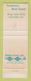 Matchbook Cover - Zingen & Braun Insurance Milwaukee WI