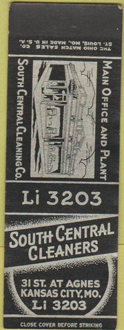 Matchbook Cover - South Central Cleaners Kansas City MO