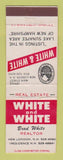 Matchbook Cover - White and White Insurance New London NH