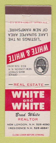 Matchbook Cover - White and White Insurance New London NH