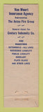 Matchbook Cover - Van Woert Insurance Schenectady NY WEAR