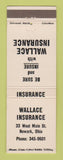 Matchbook Cover - Wallace Insurance Agency Newark OH