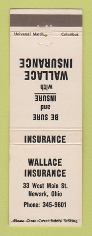 Matchbook Cover - Wallace Insurance Agency Newark OH