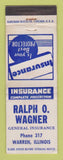 Matchbook Cover - Ralph Wagner Insurance Warren IL WEAR