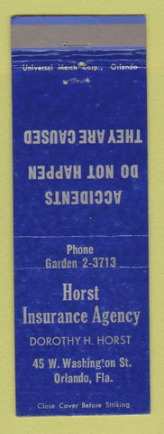 Matchbook Cover - Horst Insurance Agency Orlando FL