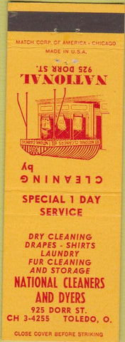 Matchbook Cover - National Cleaners  and  Dyers Toledo OH