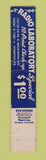 Matchbook Cover - Radio Laboratory Service Scranton PA 10 Strike