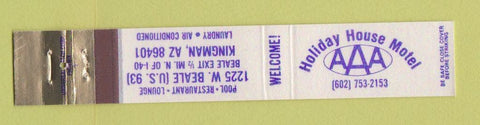 Matchbook Cover - Holiday House Motel Kingman AZ 10 Strike
