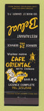 Matchbook Cover - Restaurant Belval Granby QC Chinese